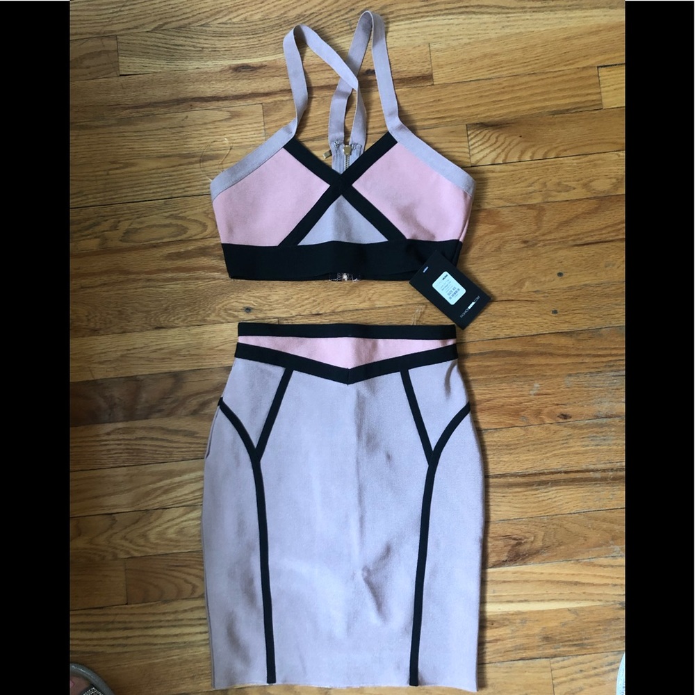Bodycon two piece skirt set